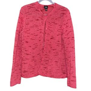 Eileen Fisher Knit Button Up Cardigan in in Pink/Coral